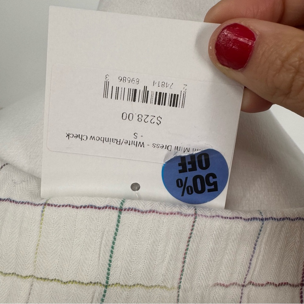 NWT Cleobella Della Mini Dress in Rainbow Check  - AS IS ** - Picture 10 of 14